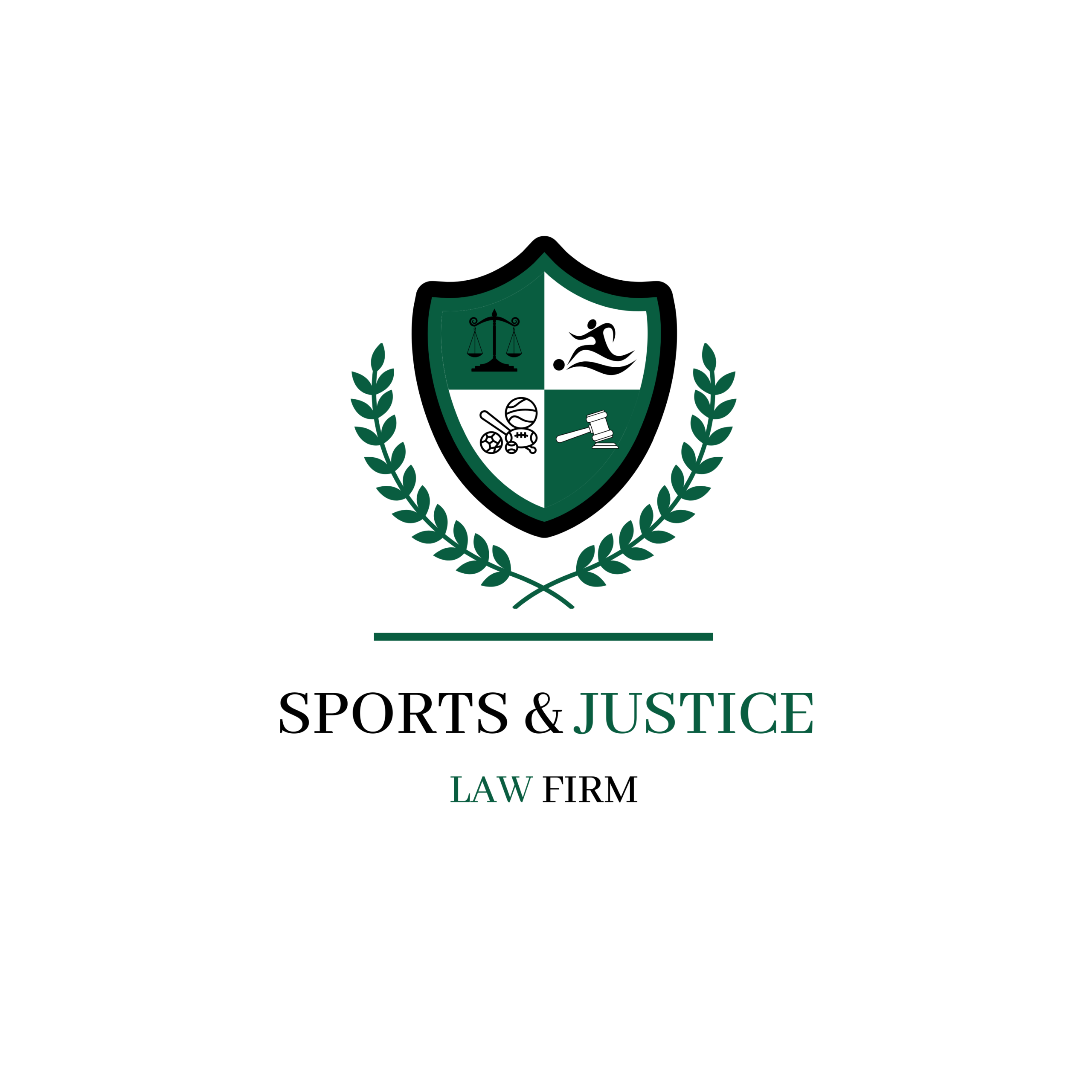 sports and justice law firm logo