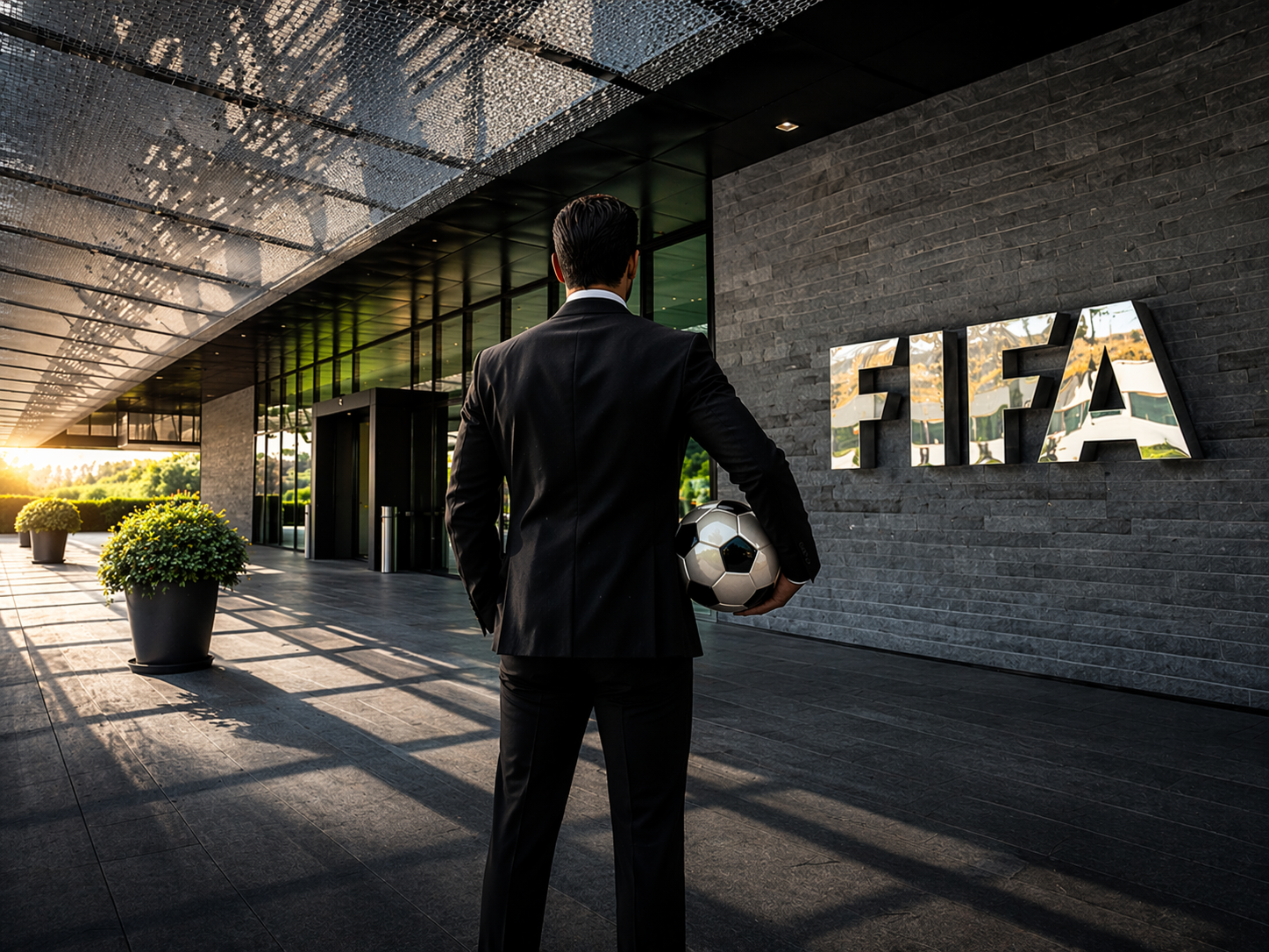 Home fifa building entrance in daylight